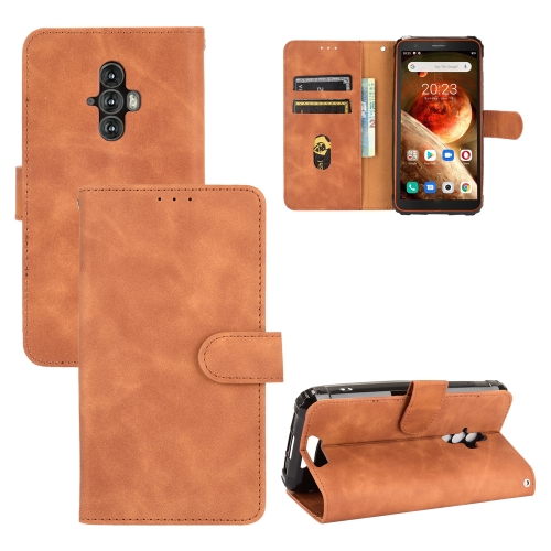 For Blackview BV6600 Solid Color Skin Feel Magnetic Buckle Horizontal Flip Calf Texture PU Leather Case with Holder & Card Slots & Wallet(Brown)