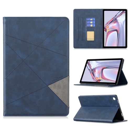 For Samsung Galaxy Tab A7 10.4 (2020) Rhombus Texture Horizontal Flip Magnetic Leather Case with Holder & Card Slots(Dark Blue)