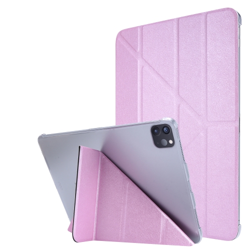 Silk Texture Horizontal Deformation Flip Leather Case with Holder For iPad Pro 11 2021(Pink)