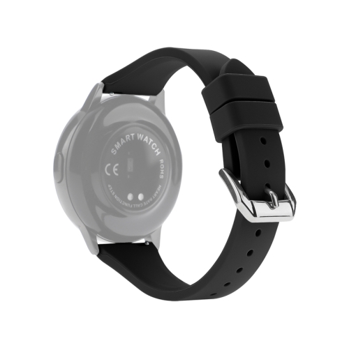 20mm T-shaped Buckle Silicone Replacement Strap Watchband(Black)
