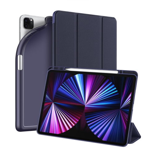 For iPad Pro 12.9 (2021) / (2020) DUX DUCIS OSOM Series Smooth PU + TPU Horizontal Flip Leather Case With Holder & Sleep / Wake-up Function(Blue)