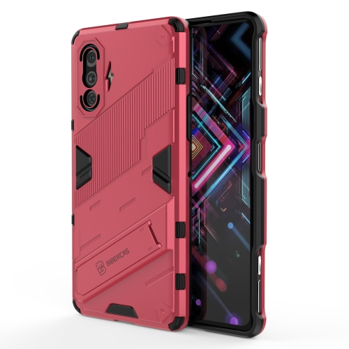 For Xiaomi Redmi K40 Gaming Punk Armor 2 in 1 PC + TPU Shockproof Case with Invisible Holder(Light Red)