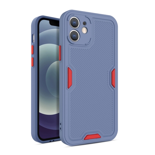 Contrast-Color Straight Edge Matte TPU Shockproof Case with Sound Converting Hole For iPhone 11(Grey)