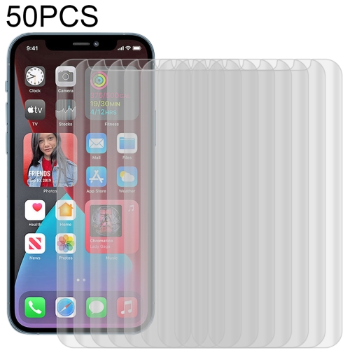 50 PCS 3D Curved Silk-screen PET Full Coverage Protective Film For iPhone 12 Pro Max(Transparent)