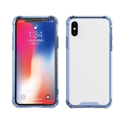 Shockproof TPU Frame + Acrylic Back Panel Protective Case For iPhone XS Max(Blue)