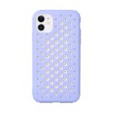 Candy Color Mesh Heat Dissipation TPU Protective Case For iPhone 11(Purple)