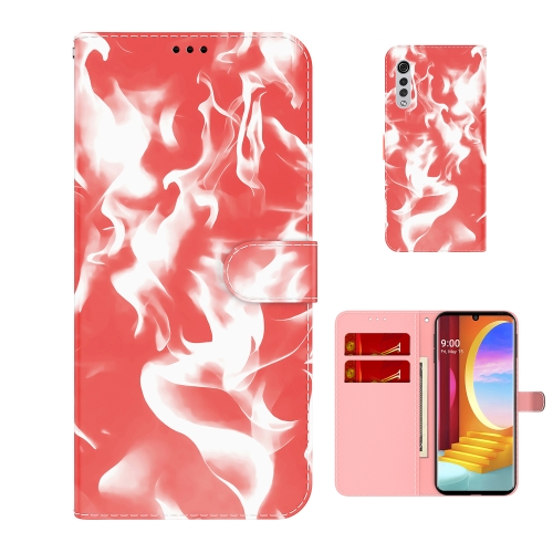 For LG Velvet / G9 Cloud Fog Pattern Horizontal Flip Leather Case with Holder & Card Slot & Wallet(Red)