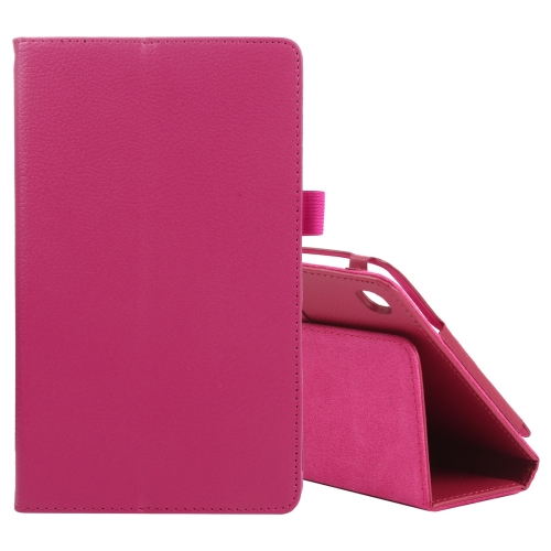 For Samsung Galaxy Tab A7 Lite T220 / T225 Litchi Texture Solid Color Horizontal Flip Leather Case with Holder & Pen Slot(Rose Red)