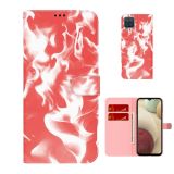 For Samsung Galaxy A12 5G Cloud Fog Pattern Horizontal Flip Leather Case with Holder & Card Slot & Wallet(Red)