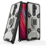 For Xiaomi Redmi Note 8 Pro Space PC+TPU Shockproof Case with Ring Holder(Grey)