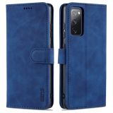 For Samsung Galaxy S20 FE AZNS Skin Feel Calf Texture Horizontal Flip Leather Case with Card Slots & Holder & Wallet(Blue)