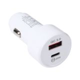 LZ-201 PD 20W USB-C / Type-C + QC 3.0 USB Mini Fast Car Charger(White)