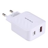 LZ-822A+C PD 20W USB-C / Type-C + QC 3.0 USB Fast Travel Charger