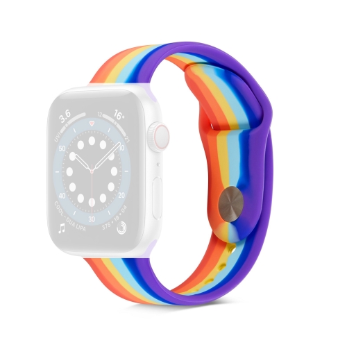 Rainbow Silicone Strap Watchband For Apple Watch Series 6 & SE & 5 & 4 44mm / 3 & 2 & 1 42mm(6)