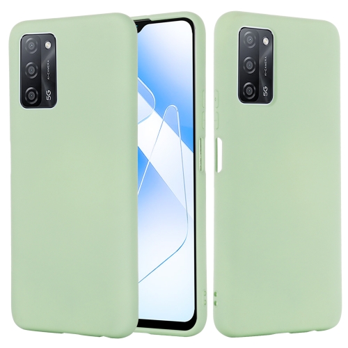 For OPPO A55 5G / A54 4G Pure Color Liquid Silicone Shockproof Full Coverage Case(Green)