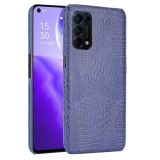 For OPPO Reno5 5G / Find X3 Lite Shockproof Crocodile Texture PC + PU Case(Blue)