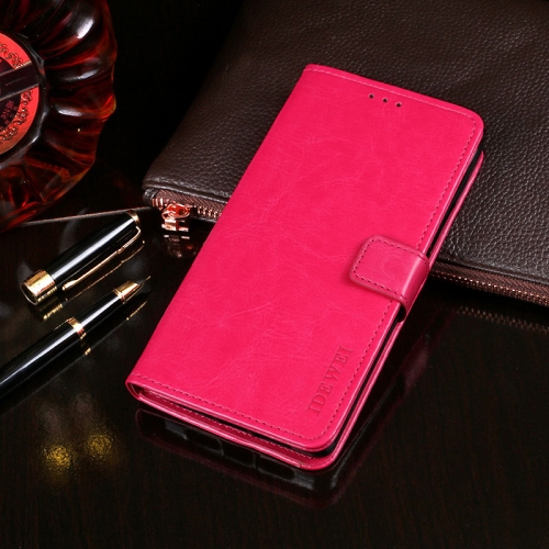 For vivo V21 5G idewei Crazy Horse Texture Horizontal Flip Leather Case with Holder & Card Slots & Wallet(Rose Red)