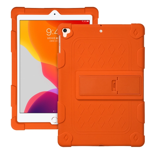 All-inclusive Silicone Shockproof Case with Holder For iPad 9.7 2018/2017 / Air 2 / Air / Pro 9.7 2016(Orange)