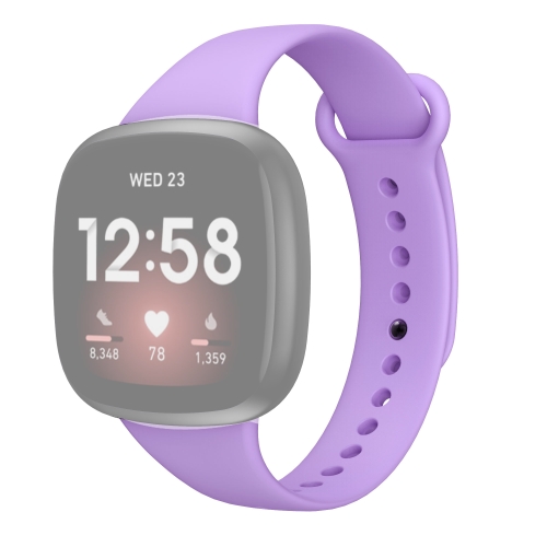 For Fitbit Versa 3 Silicone Replacement Strap Watchband(Purple)