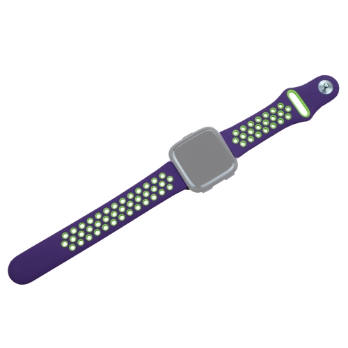 For Fitbit Versa 3 Two-color Silicone Replacement Strap Watchband(Purple Green)