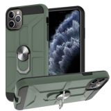 War-god Armor TPU + PC Shockproof  Magnetic Protective Case with Ring Holder For iPhone 11 Pro Max(Deep Green)