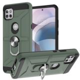 For Motorola Moto G 5G / One 5G Ace War-god Armor TPU + PC Shockproof Magnetic Protective Case with Ring Holder(Deep Green)