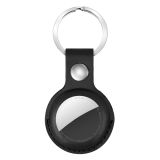 Shockproof Anti-scratch PU Leather Protective Case Cover Key Chain with Hang Loop For AirTag(Black)