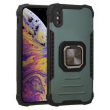 Fierce Warrior Series Armor All-inclusive Shockproof Aluminum Alloy + TPU Protective Case with Ring Holder For iPhone XS Max(Green)