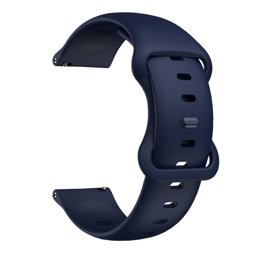 20mm For Samsung Galaxy Watch Active 3 41mm Butterfly Buckle Silicone Replacement Strap Watchband(Midnight Blue)