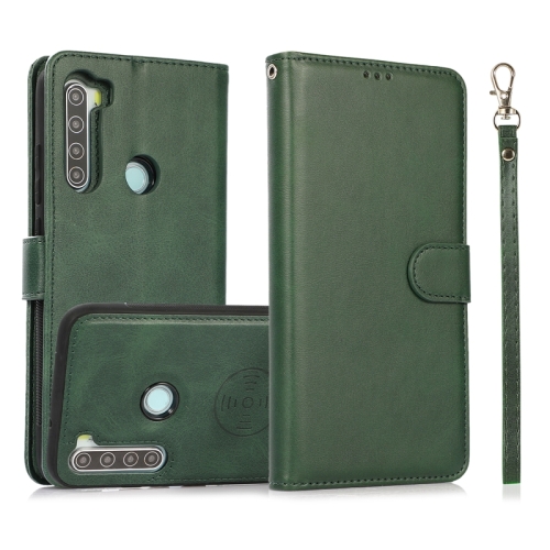 For Xiaomi Redmi Note 8 Calf Texture 2 in 1 Detachable Magnetic Back Cover Horizontal Flip Leather Case with Holder & Card Slots & Wallet & Photo Frame (Green)