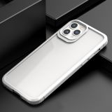 iPAKY MG Series Carbon Fiber Texture Shockproof TPU+ Transparent PC Case For iPhone 12 Pro Max(White)