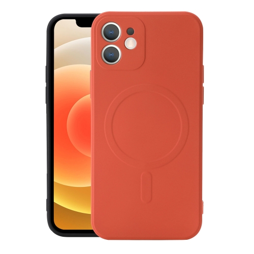 Liquid Silicone Full Coverage Shockproof Magsafe Case For iPhone 11 Pro(Orange)