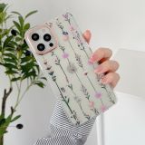 Flowers Pattern Dual-side Laminating Soft TPU Protective Case For iPhone 11(Purple Flowers)