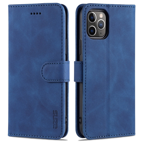 AZNS Skin Feel Calf Texture Horizontal Flip Leather Case with Card Slots & Holder & Wallet For iPhone 11 Pro Max(Blue)