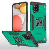 For Samsung Galaxy A42 5G Magnetic Armor Shockproof TPU + PC Case with Metal Ring Holder(Dark Green)
