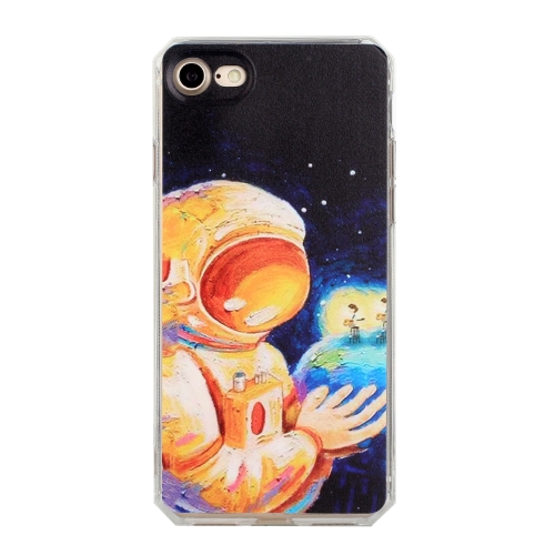 Oil Painting Pattern TPU Shockproof Case For iPhone SE 2020 / 8 / 7(Astronaut)
