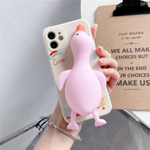 Silicone Duck Soft TPU Protective Case For iPhone 11(Pink)