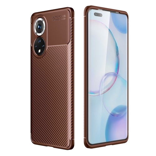 For Honor 50 Pro Carbon Fiber Texture Shockproof TPU Case(Brown)