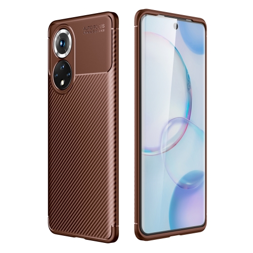 For Honor 50 Carbon Fiber Texture Shockproof TPU Case(Brown)