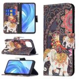 For Xiaomi Mi 11 Lite Colored Drawing Pattern Horizontal Flip Leather Case with Holder & Card Slots & Wallet(Flowers Elephant)