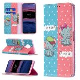 For Nokia X10 / X20 Colored Drawing Pattern Invisible Magnetic Horizontal Flip PU Leather Case with Holder & Card Slots & Wallet(Elephant)