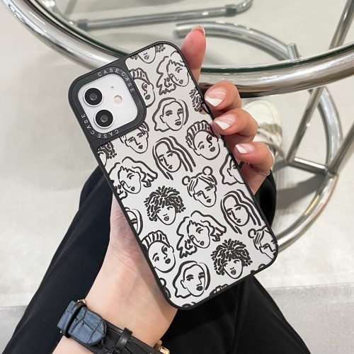 Mirror Series Abstract Artistic Portrait Protective Case For iPhone 11(Black)