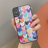 Mirror Series Colorful Hearts Pattern Protective Case For iPhone XR