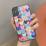 Mirror Series Colorful Hearts Pattern Protective Case For iPhone XR