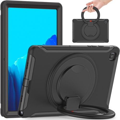 Shockproof TPU + PC Protective Case with 360 Degree Rotation Foldable Handle Grip Holder & Pen Slot For Samsung Galaxy Tab A7 10.4 2020 T500(Black)