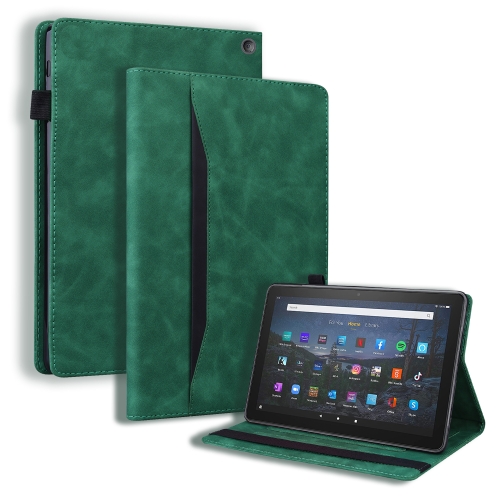 For Amazon Fire HD 10  / 10 Plus 2021 Business Shockproof Horizontal Flip Leather Case with Holder & Card Slots & Photo Frame & Pen Slot & Sleep / Wake-up Function(Green)