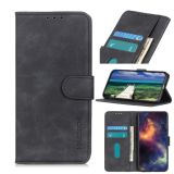 For OnePlus Nord CE 5G KHAZNEH Retro Texture PU + TPU Horizontal Flip Leather Case with Holder & Card Slots & Wallet(Black)