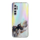 For Xiaomi Mi Note 10 Lite Laser Marble Pattern Clear TPU Shockproof Protective Case(Black)