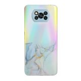 For Xiaomi Poco X3 / X3 Pro / X3 NFC Laser Marble Pattern Clear TPU Shockproof Protective Case(Grey)