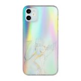 Laser Marble Pattern Clear TPU Shockproof Protective Case For iPhone 12(Gray)